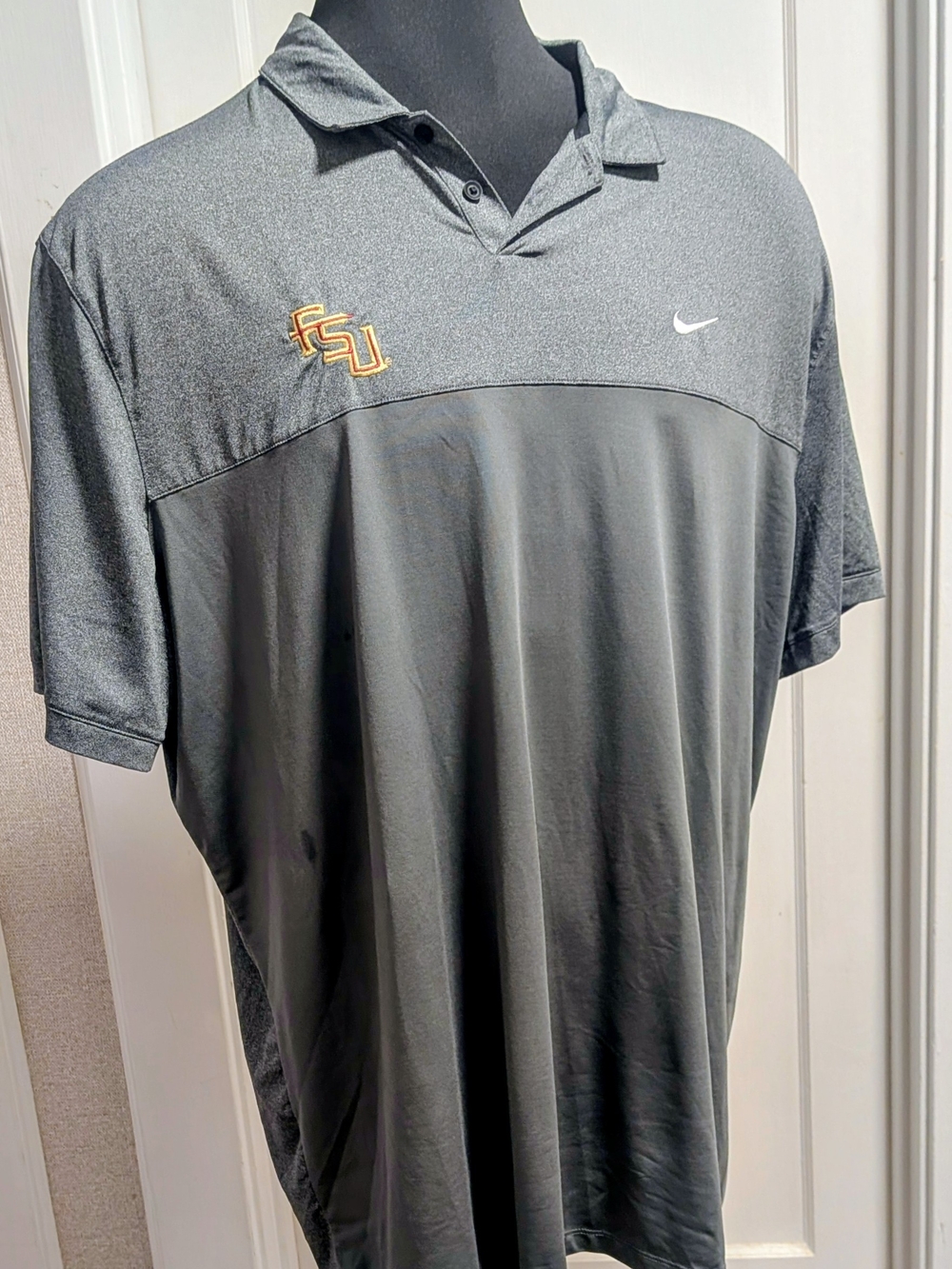 Nike Men’s Gray Dry Fit FSU Embroidered Polo